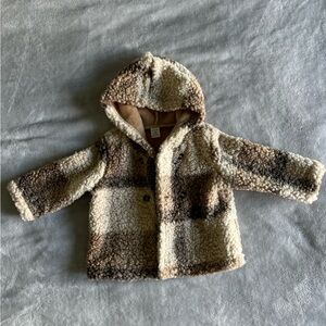 Plush button up flannel Girls Jacket size 9-12 months